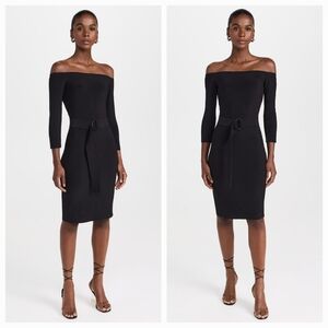 Norma Kamali Off Shoulder Dress to Knee in Black XXS NWT